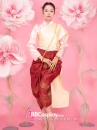 Trang Phục Khmer Áo Hồng Phần Saron Đỏ Gấm