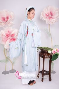 Đồ Áo Tấc Tay Thụng Thêu Hoa Màu Xanh Ngọc