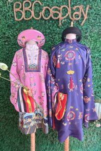 Đồ Nhật Bình Tím Hồng Vải Gấm