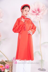 Đồ Bà Hội Đồng - Áo Tấc Tay Chẽn Đỏ Viền Trắng