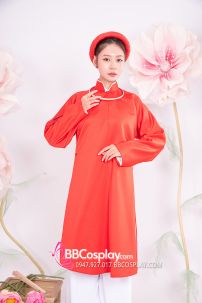 Đồ Bà Hội Đồng - Áo Tấc Tay Chẽn Đỏ Viền Trắng