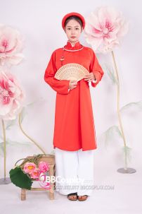 Đồ Bà Hội Đồng - Áo Tấc Tay Chẽn Đỏ Viền Trắng