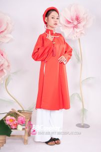 Đồ Bà Hội Đồng - Áo Tấc Tay Chẽn Đỏ Viền Trắng