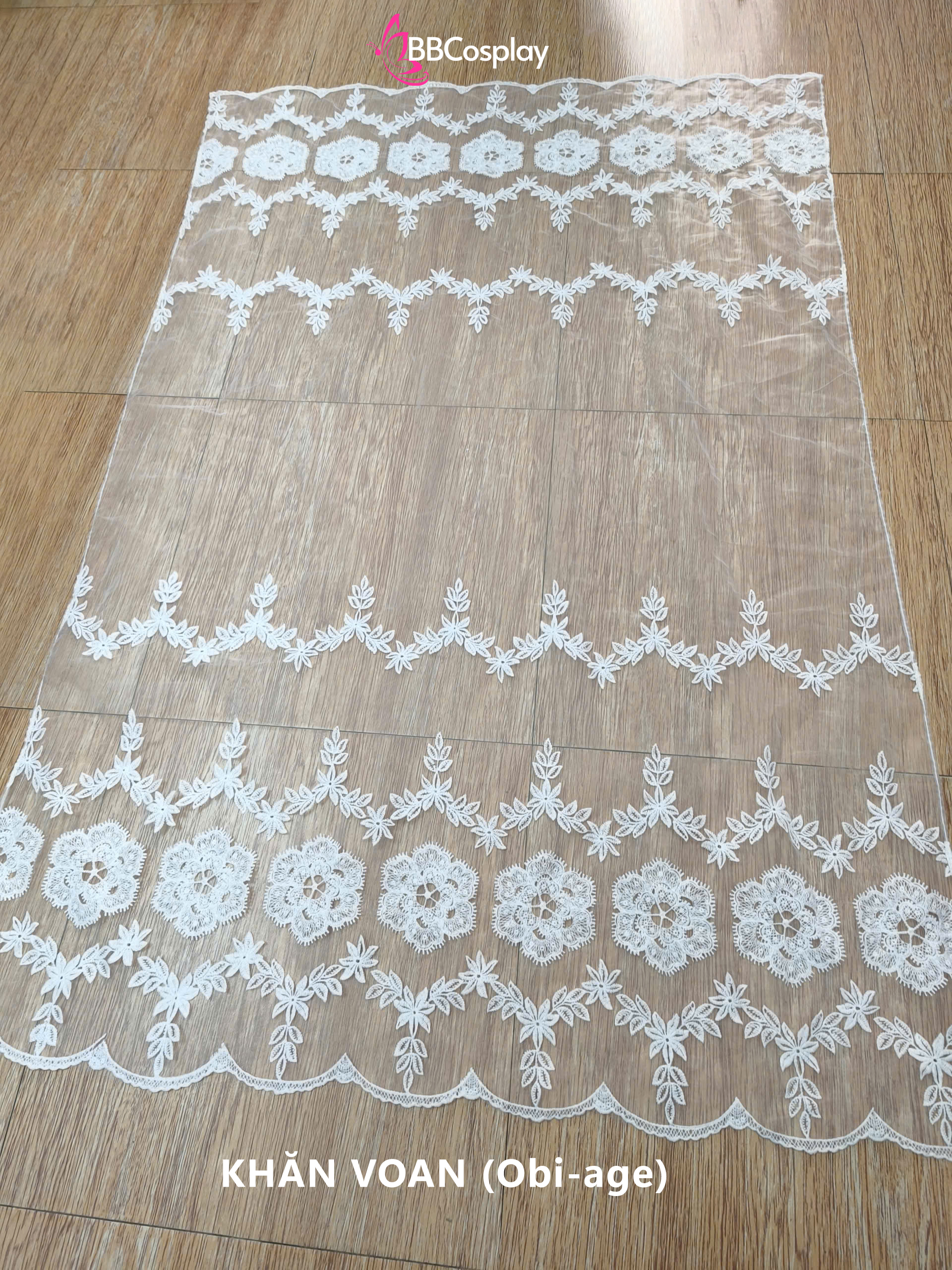 Kimono Trắng Gấm Hoa Quỳnh