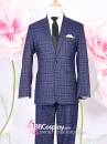 Vest Chú Rể Xanh Navy Caro Kép