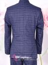 Vest Chú Rể Xanh Navy Caro Kép