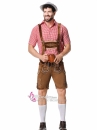 Trang Phục Bia Đức Cho Nam Áo Caro Đỏ Tay Ngắn Quần Nâu Thêu