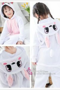 Trang Phục Thú Thỏ Trắng Má Hồng Cho Trẻ Em