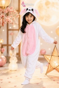 Đồ Thú Thỏ Trắng Má Hồng Cho Trẻ Em