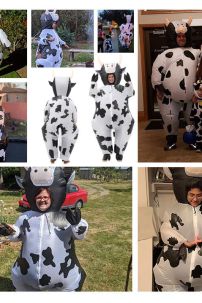 Mascot Bò Sữa Bơm Hơi Hở Mặt