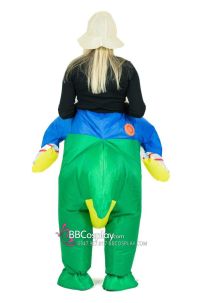 Mascot Khủng Long Cưỡi Màu Xanh Lá Giá Rẻ