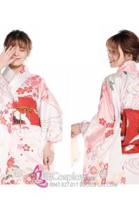 Obi Nagoya - Thắt Lưng Nhật Dạng Gối Màu Đỏ Hạc Bay