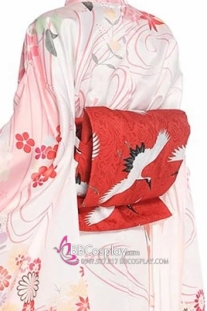 Obi Nagoya - Thắt Lưng Nhật Dạng Gối Màu Đỏ Hạc Bay