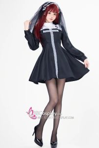 Đồ The Nun Lolita Gothic Tay Phồng Váy Xoè