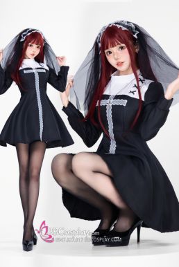 Trang Phục The Nun Lolita Gothic Tay Phồng Váy Xoè