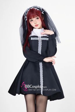 Trang Phục The Nun Lolita Gothic Tay Phồng Váy Xoè