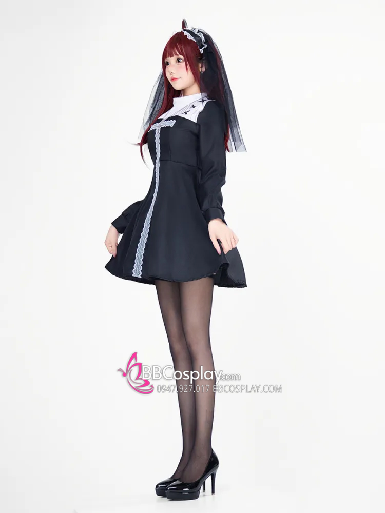 Trang Phục The Nun Lolita Gothic Tay Phồng Váy Xoè