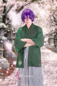 Đồ Samurai Áo Xanh Rêu Hakama Trắng