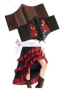 Trang Phục Hoá Trang Hải Tặc Nữ Cướp Biển Hoa Hồng - Màu Nâu Áo Kem