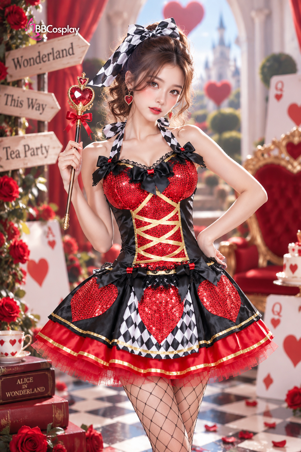 Trang Phục Nữ Hoàng Trái Tim - Red Queen Mẫu Gợi Cảm