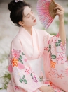 Áo Yukata Kimono Hồng Phấn Tặng Kèm Thắt Lưng