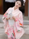 Áo Yukata Kimono Hồng Phấn Tặng Kèm Thắt Lưng