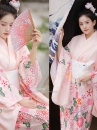 Áo Yukata Kimono Hồng Phấn Tặng Kèm Thắt Lưng