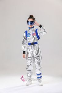 Đồ Phi Hành Gia Cho Bé Gái Bạc Viền Xanh Dương