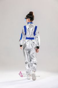 Đồ Phi Hành Gia Cho Bé Gái Bạc Viền Xanh Dương