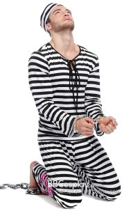 Đồ Tù Nhân Sọc Ngang Trắng Đen Vải Thun