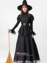 Trang Phục Phù Thủy Đen Tay Phồng Viền Ren