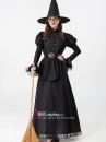 Trang Phục Phù Thủy Đen Tay Phồng Viền Ren