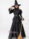Trang Phục Phù Thủy Đen Tay Phồng Viền Ren