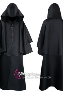 Áo Choàng Có Mũ Trùm Dáng Rộng Màu Đen