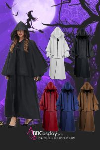 Áo Choàng Có Mũ Trùm Dáng Rộng Màu Nâu