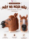 Mặt Nạ Ngựa Silicon Đầu Ngựa - Màu Nâu