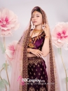 Trang Phục Ấn Độ Lahanga - Màu Tím Đậm Vải Nhung