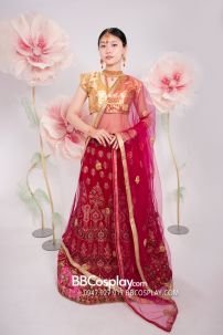 Đồ Ấn Độ Lahanga - Tone Hồng Áo Nhũ Vàng