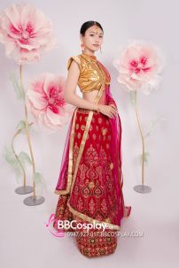 Đồ Ấn Độ Lahanga - Tone Hồng Áo Nhũ Vàng