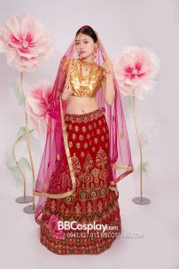 Đồ Ấn Độ Lahanga - Tone Hồng Áo Nhũ Vàng