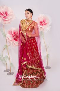 Đồ Ấn Độ Lahanga - Tone Hồng Áo Nhũ Vàng