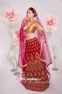 Đồ Ấn Độ Lahanga - Tone Hồng Áo Nhũ Vàng