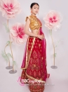 Trang Phục Ấn Độ Lahanga - Tone Hồng Áo Nhũ Vàng