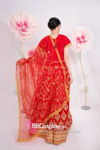 Đồ Ấn Độ Lahanga - Tone Đỏ Viền Nhũ Vàng