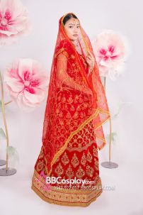 Đồ Ấn Độ Lahanga - Tone Đỏ Viền Nhũ Vàng