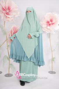 Đồ Hồi Giáo - Phối 3 Lớp Màu Xanh Bạc Hà