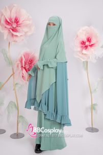 Đồ Hồi Giáo - Phối 3 Lớp Màu Xanh Bạc Hà