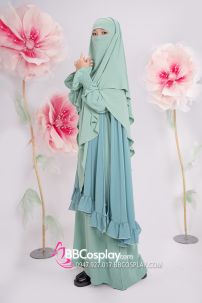 Đồ Hồi Giáo - Phối 3 Lớp Màu Xanh Bạc Hà