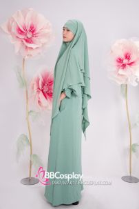 Đồ Hồi Giáo - Phối 2 Lớp Màu Xanh Bạc Hà