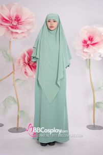 Đồ Hồi Giáo - Phối 2 Lớp Màu Xanh Bạc Hà